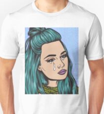Teal Tears - Crying Comic Pop Art Girl Unisex T-Shirt