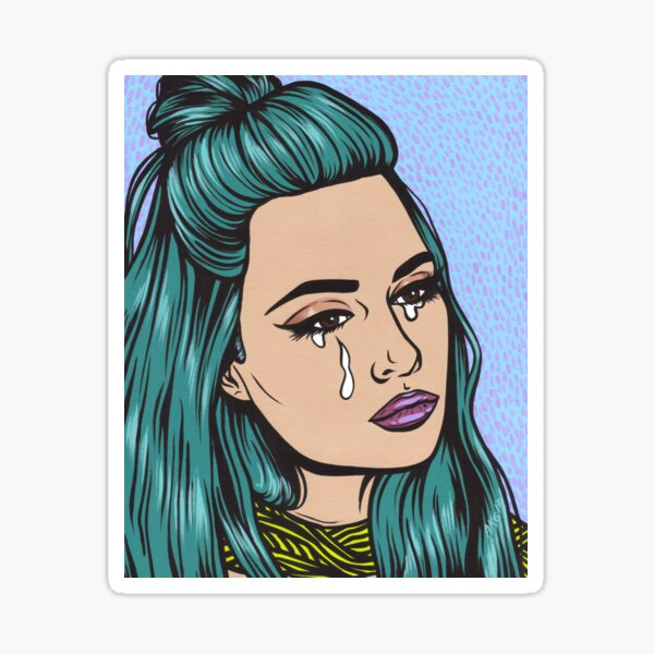 Item preview, Teal Tears - Crying Comic Pop Art Girl designed and sold by turddemon.