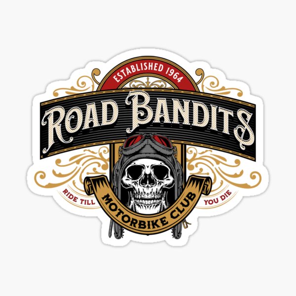 2 Bandit Rebel Riders Motorcycle Custom Helmet Stickers 