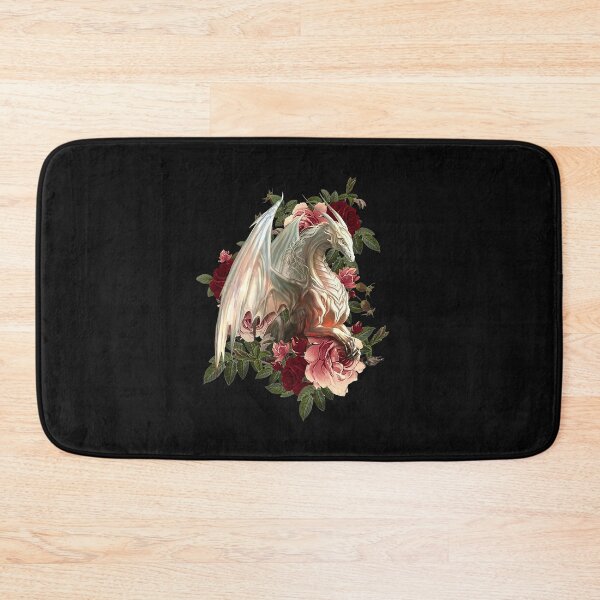 Item preview, Mythical White Dragon With Roses Flower Awesome designed and sold by neqidaetiwy869.