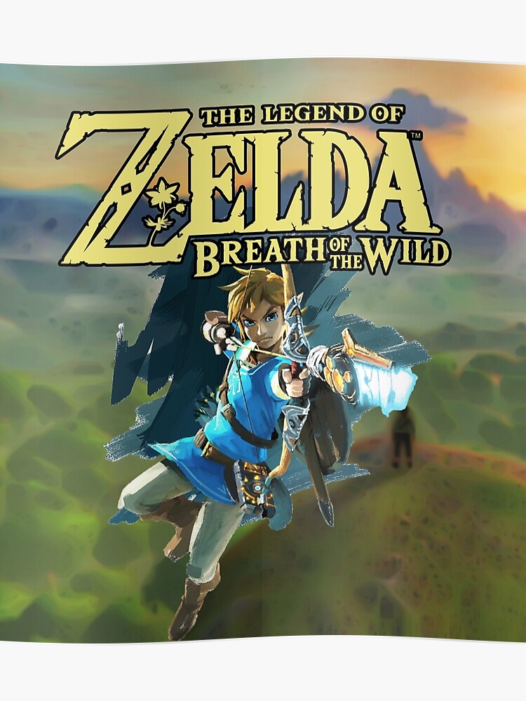The Legend Of Zelda Breath Of The Wild Link Wbackground Poster