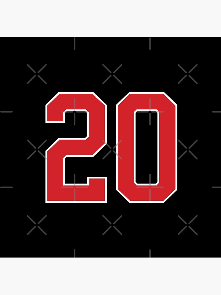 Sports Number 20, red black color lucky sport twenty