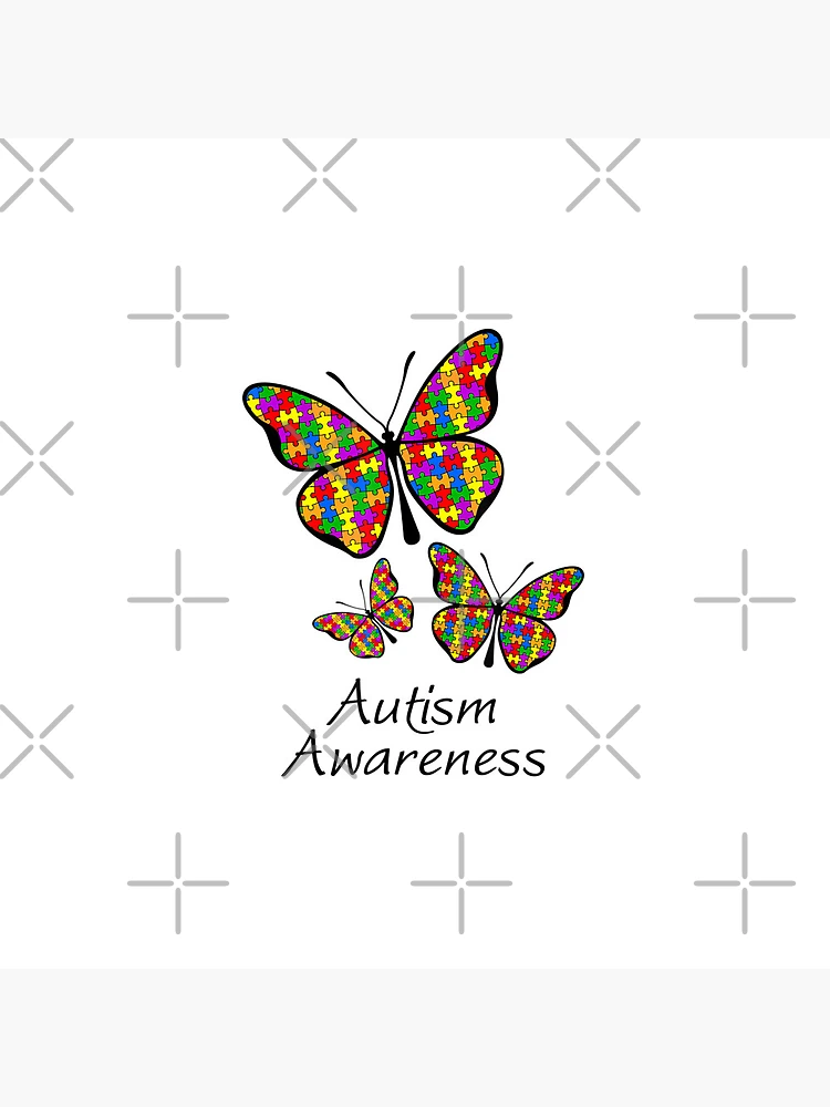 mariposa de piezas de rompecabezas de autismo