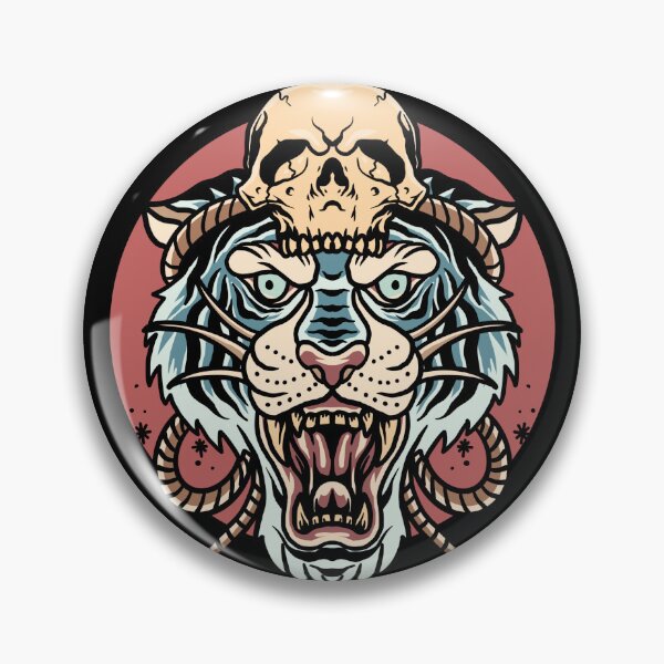 Item preview, Blue Siberian Tiger Skull designed and sold by helenafeyre.