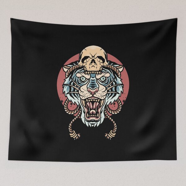 Item preview, Blue Siberian Tiger Skull designed and sold by helenafeyre.