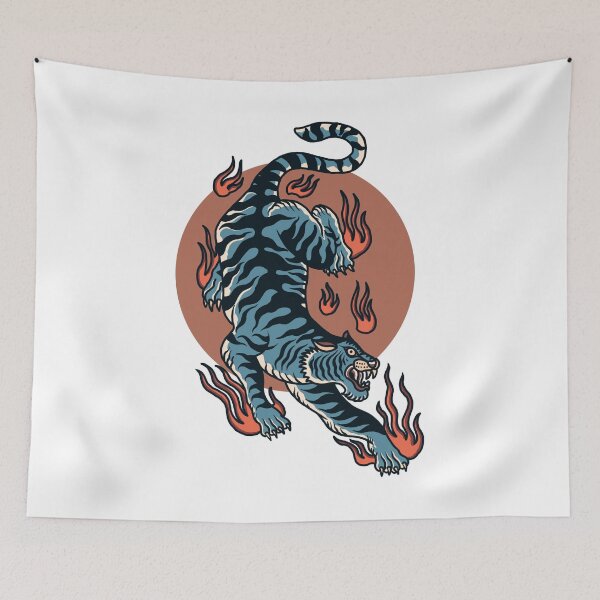 Item preview, Blue Tiger On Fire designed and sold by helenafeyre.