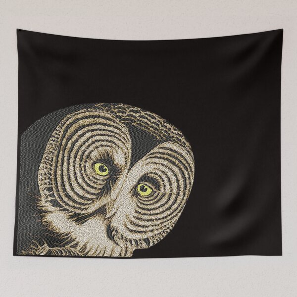 Item preview,  Machine embroidery, Beautiful Embroidered Owl, Stitch crafting, unique embroidered art designed and sold by RudolphBarnard.