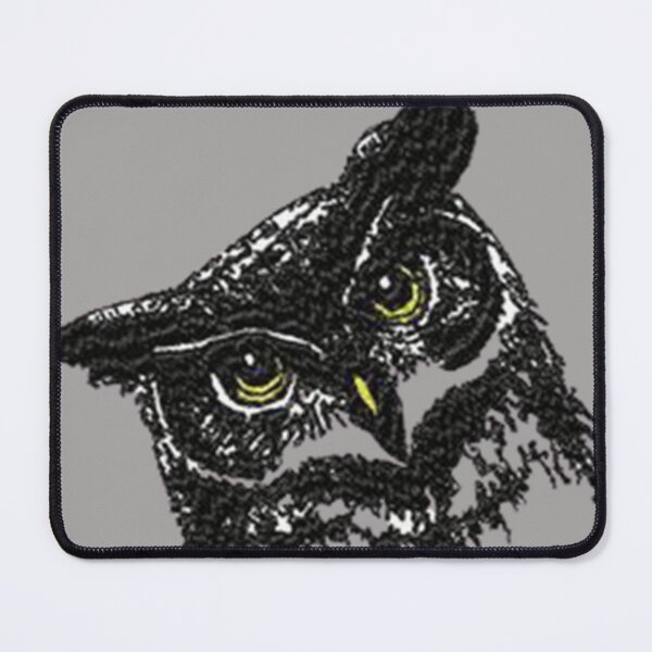 Item preview, Machine embroidery, Monochrome Beautiful Embroidered Owl, Stitch crafting, unique embroidered art designed and sold by RudolphBarnard.