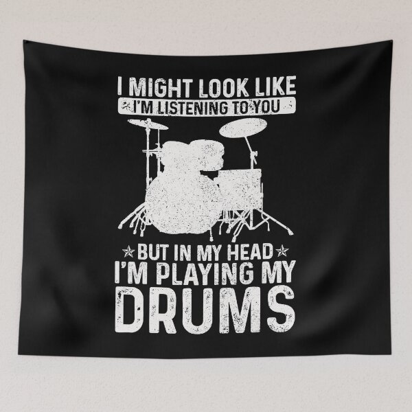 Item preview, I Might Look Like I'm Listening Playing Drums Funny Drummer designed and sold by ericrichard059.