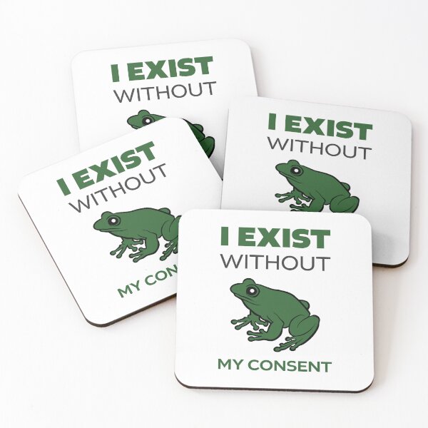Item preview, I Exist without my consent, frog meme designed and sold by HangOnShopping.