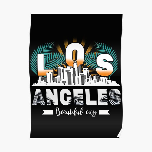 Los Angeles Skyline Summer Tshirt Design