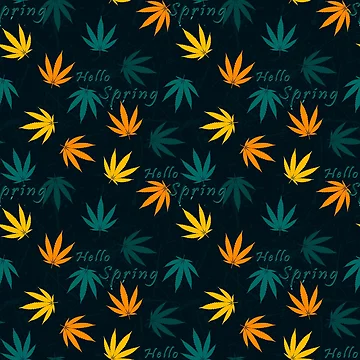 Artwork thumbnail, Hello Spring - Springtime Leafy Pattern by cesartorresart