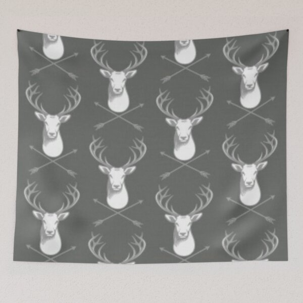 Item preview, White on grey stag designed and sold by Ashtreemeadow.