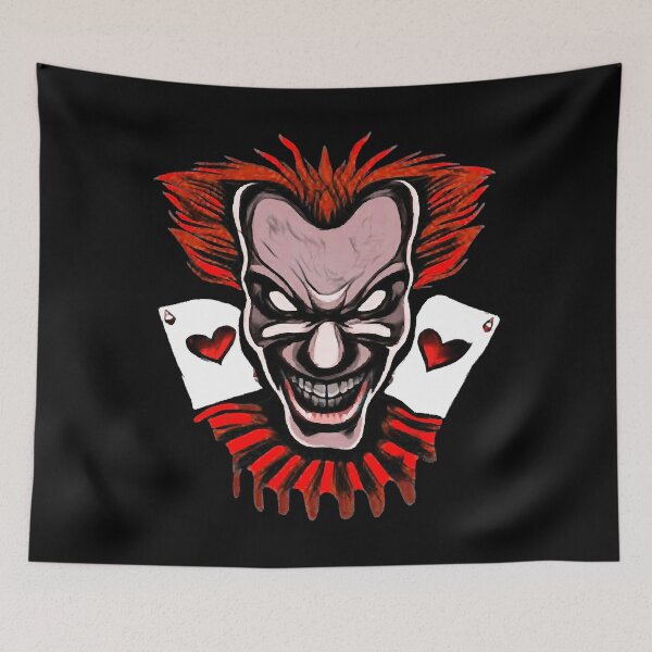 Aperçu de l'œuvre Autocollant Clown Horror Card Bet Gamble Infamous Belligérant créée et vendue par HannahNami.