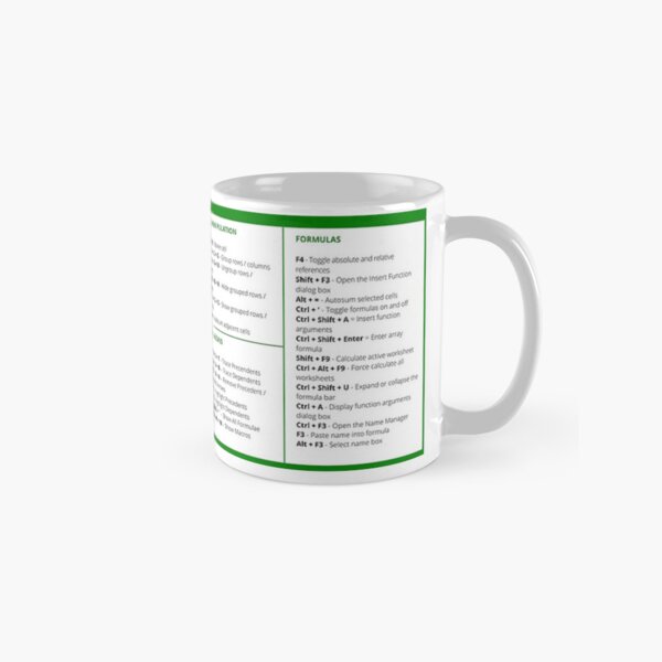 Raccourcis Excel Mug classique