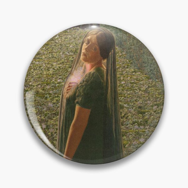 Item preview, Vintage art medieval female harp player designed and sold by Vintage Designs +.