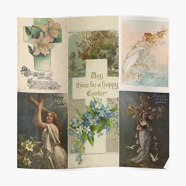 "Klassisches VintageOsterMontageSet 2" Poster von Krispsm Redbubble