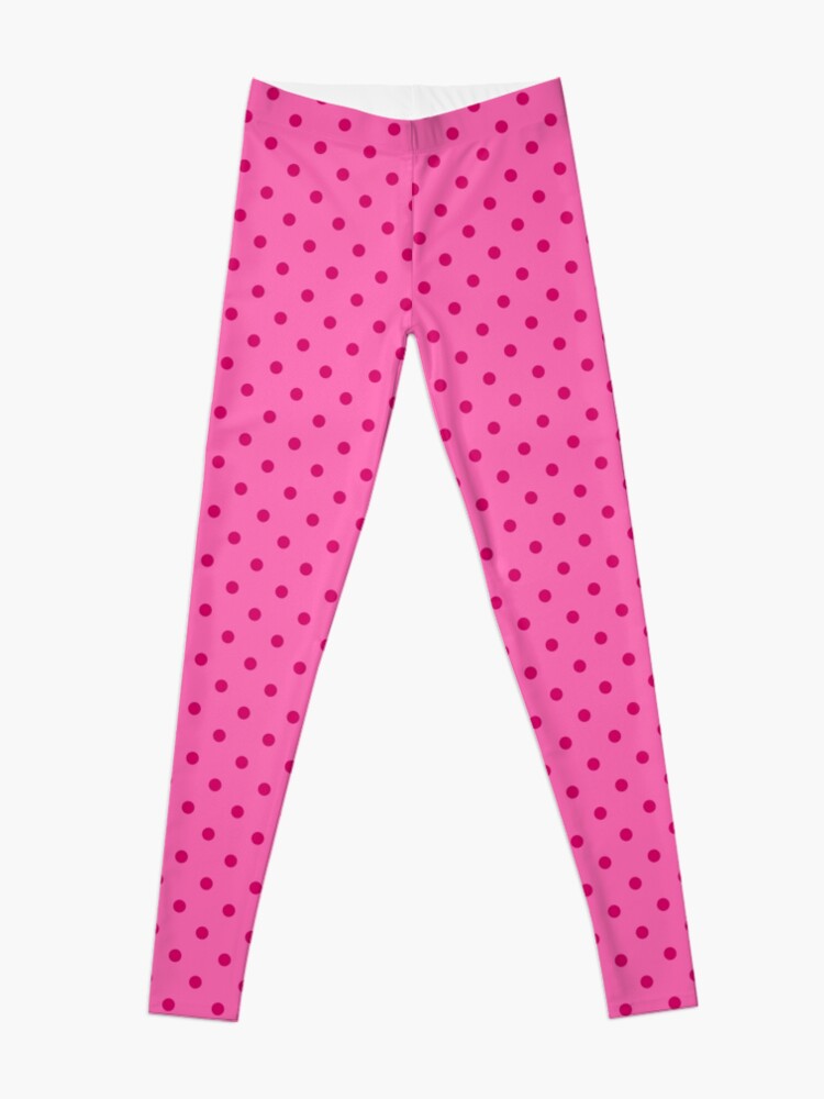 Large White on Light Hot Pink Polka Dots Leggings for Sale by  SpotsDotsPrints