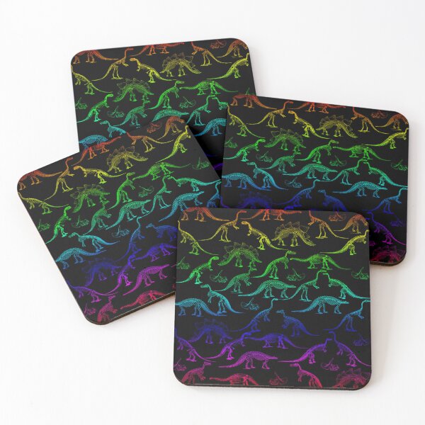 Item preview, Rainbow Dinosaur Skeletons Pattern designed and sold by DoggoTankDesign.