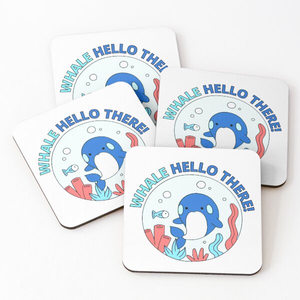Item preview, Whale Hello There - Cute Cartoon Navy Blue Orca Whale Pack of 6s designed and sold by Cawaiico.