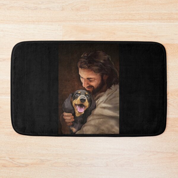 Item preview, Jesús abrazando a Dachshund - para amantes de Dachshund designed and sold by AleehaZenger.