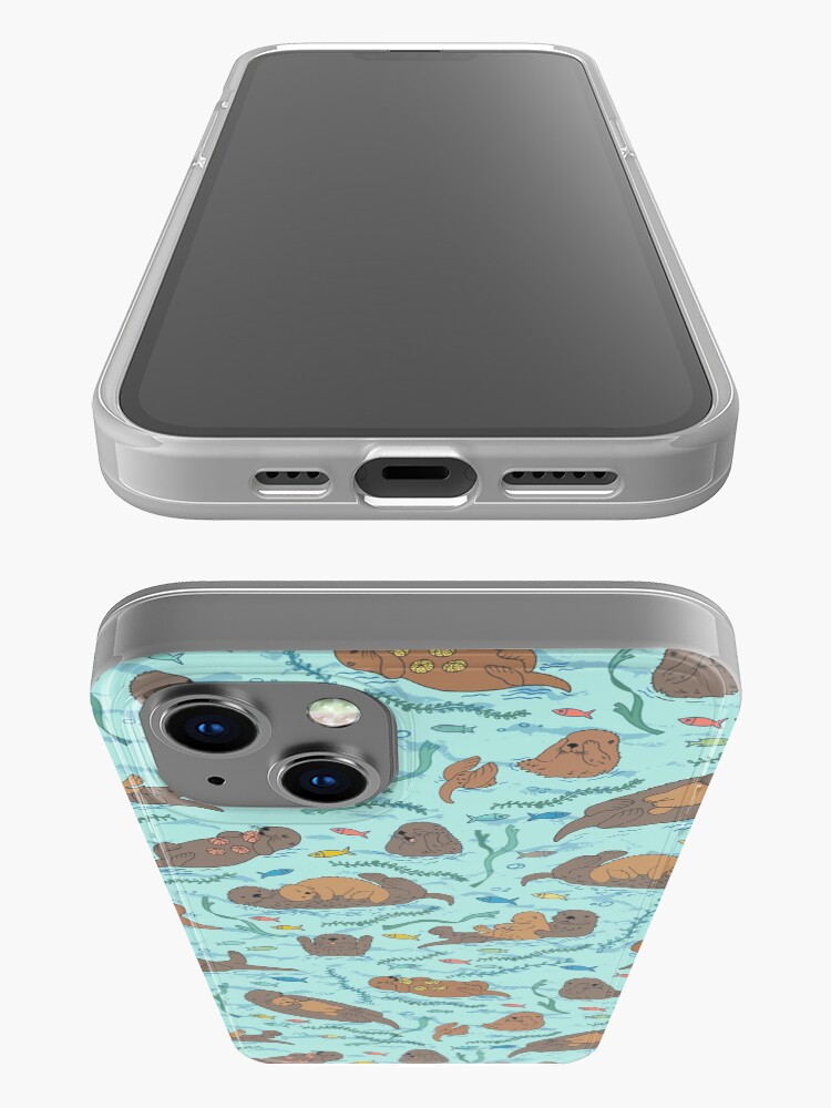 Alternate view of Sea Otters - cute animal pattern by Cecca Designs iPhone Case