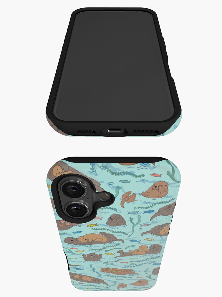 Thumbnail 3 of 4, iPhone Case, Sea Otters - cute animal pattern by Cecca Designs designed and sold by Cecca-Designs.