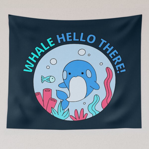 Item preview, Whale Hello There - Cute Cartoon Light Blue Orca Whale designed and sold by Cawaiico.