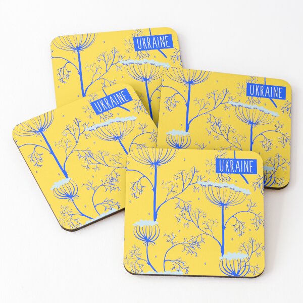 Item preview, ornament of dill plants in the colors of the Ukrainian national flag.  designed and sold by Olga Berlet.