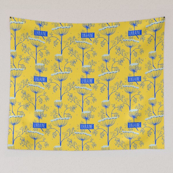 Aperçu de l'œuvre ornement de plantes d'aneth aux couleurs du drapeau national ukrainien. créée et vendue par Olga Berlet.