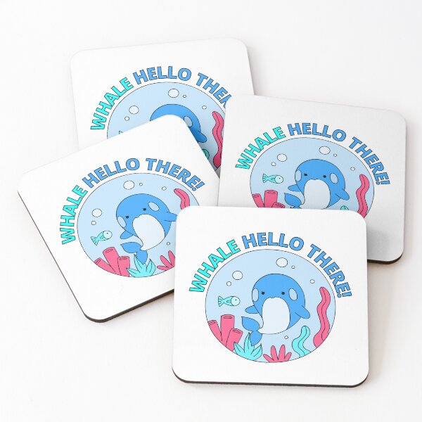 Item preview, Whale Hello There - Cute Cartoon Light Blue Orca Whale Pack of 6s designed and sold by Cawaiico.