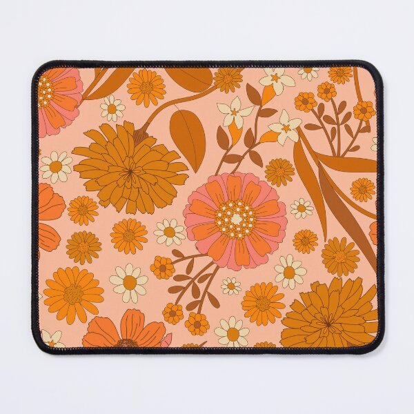 Item preview, Seventies Flower Garden-Brown Orange designed and sold by Happy People Prints.