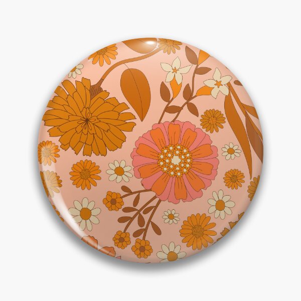 Item preview, Seventies Flower Garden-Brown Orange designed and sold by Happy  People Prints.