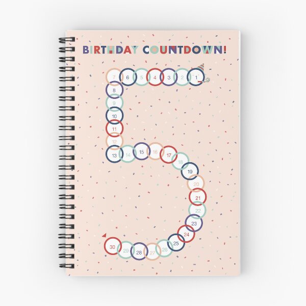 Item preview, Póster de cuenta regresiva para cumplir 5 años - Rojo designed and sold by KidsCountdown.
