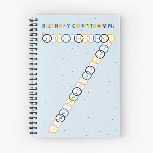 Item preview, Turning 7 Birthday Countdown Poster - Blue designed and sold by KidsCountdown.