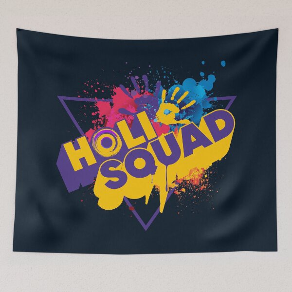 Artikelvorschau, Buntes Festival, Holi-Farben HOLI SQUAD Lustiges Holi-Zitat Indisches Holi-Festival der Farben, Holi-Feier mehrfarbiges glückliches Holi-Souvenir entworfen und verkauft von zenturtlemerch.