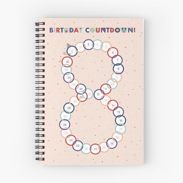 Item preview, Turning 8 Birthday Countdown Poster - Red designed and sold by KidsCountdown.