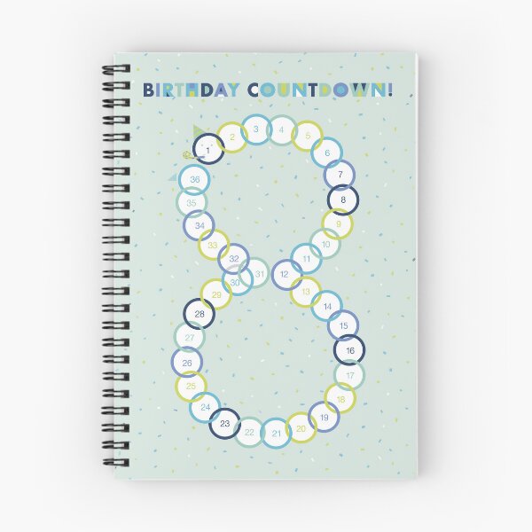 Artikelvorschau, Turning 8 Birthday Countdown Poster – Grün entworfen und verkauft von KidsCountdown.
