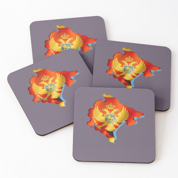 Item preview, Montenegro Flag Map designed and sold by FunZoo.