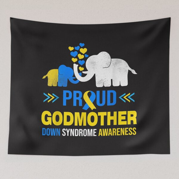 Item preview, Proud Godmother Down Syndrome Awareness Blue Yellow Ribbon designed and sold by marla8ruby.