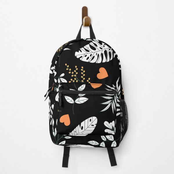 Item preview, Black Forest with White Leaves (with orange) designed and sold by Dorina Larsdotter.