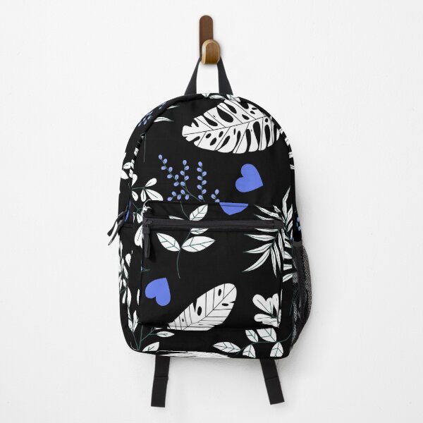 Item preview, Black Forest with White Leaves (with blue) designed and sold by Dorina Larsdotter.