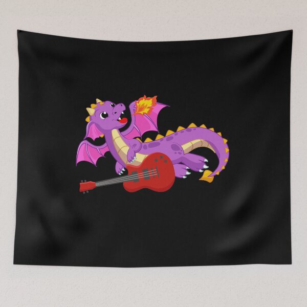 Item preview, Dragon Playing  Electric guitar ,Funny Good Dragon  Electric guitar Lovers Purple Design designed and sold by pedrored369.