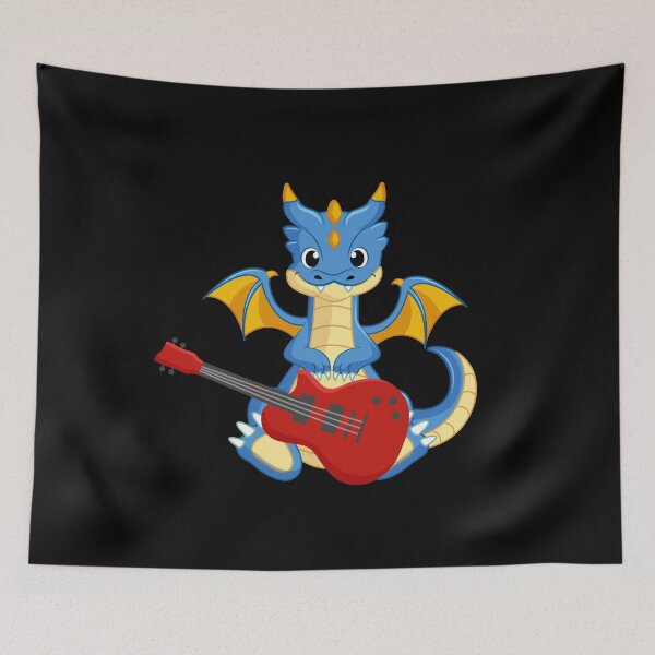 Item preview, Dragon Playing  Electric guitar ,Funny Good Dragon Electric guitar Lovers Blue Design designed and sold by pedrored369.