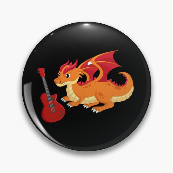 Item preview, Dragon Playing Electric guitar ,Funny Good Dragon Electric guitar Lovers Orange Design designed and sold by pedrored369.