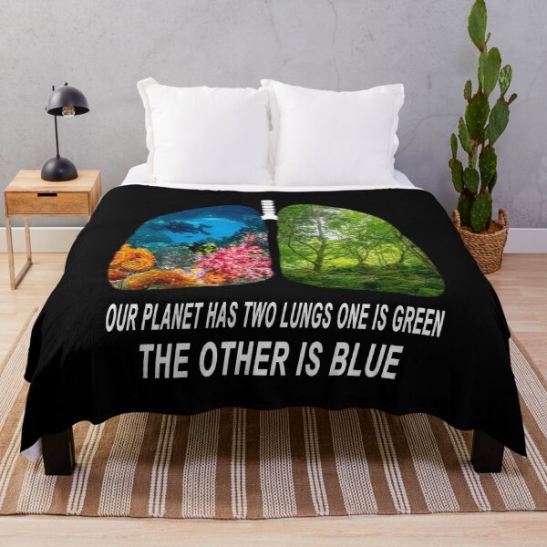 Item preview, Our planet Has Two Lungs One is Green The other is Blue - Save Our Oceans Sea Turtle Pro-Environment Nature Earth Day designed and sold by Live Today.