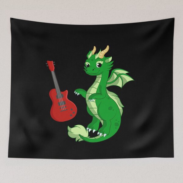 Item preview, Dragon Playing Electric guitar ,Funny Good Dragon Electric guitar Lovers Green Design designed and sold by pedrored369.