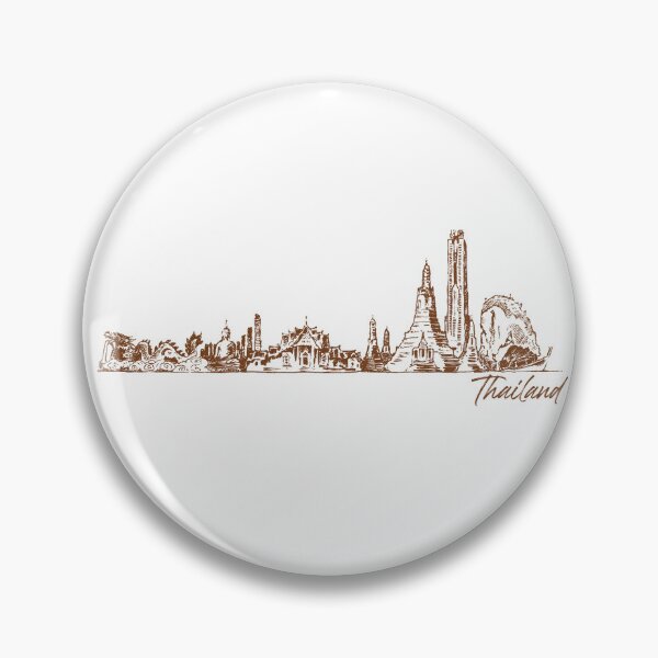 Item preview, Thailand hand drawn skyline designed and sold by chrlalexandru.