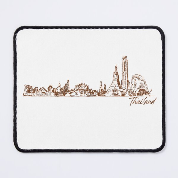 Item preview, Thailand hand drawn skyline designed and sold by chrlalexandru.
