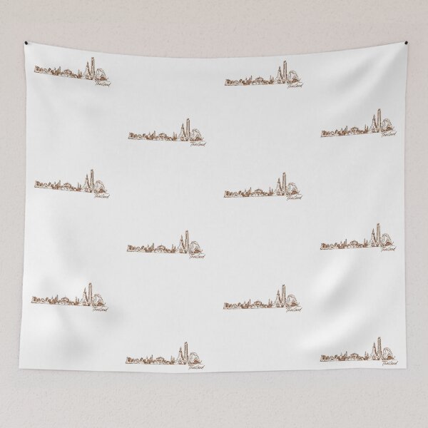 Item preview, Thailand hand drawn skyline designed and sold by chrlalexandru.
